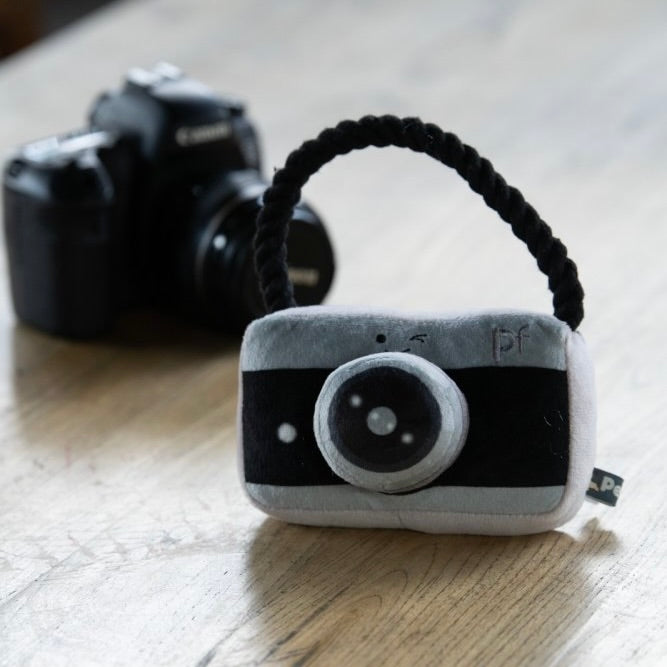 PETFACE Retro Camera With Rope Plush Dog Toy