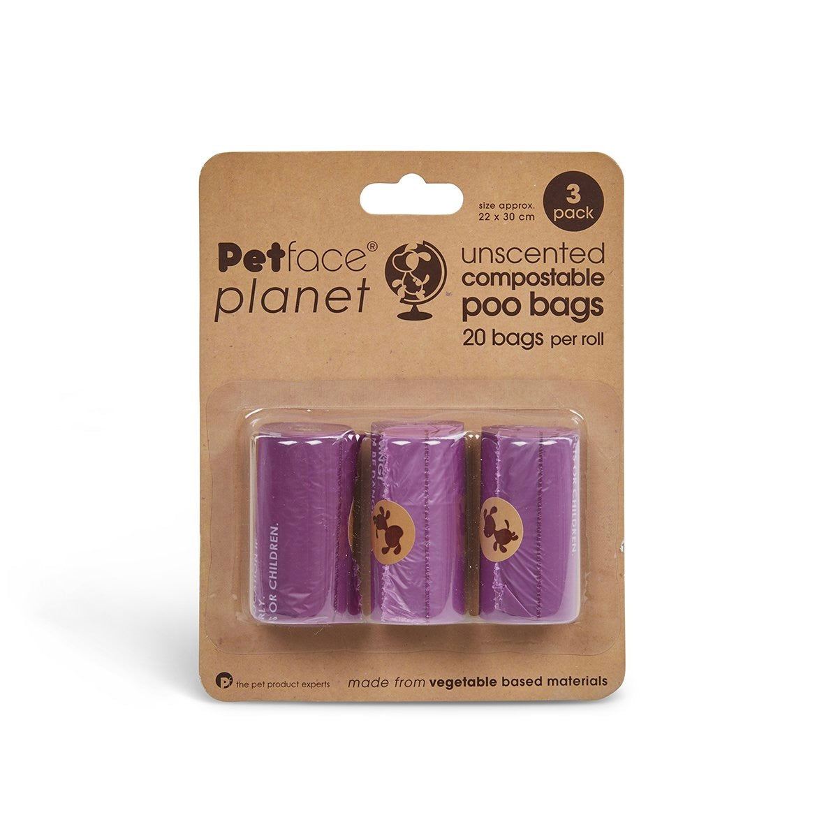 PETFACE PLANET Compostable 3 Roll Poop Bags